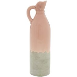 Tall Dipped Ceramic Soft Pink Jug Vase