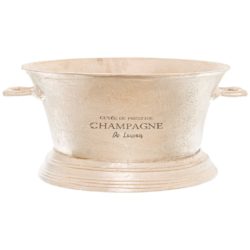 French Champagne Cooler Bucket with a Vintage Warm Silver Finish