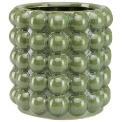 Decorative Ceramic Green Vase with Corn Design