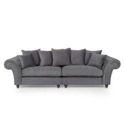 Josie Chesterfield Style 4 Seater Sofa in Shark Grey Fabric