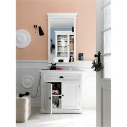 Halifax Classic Compact White Cupboard Unit in Mahogany Wood