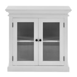 Halifax Compact White Display Cabinet with 2 Glass Doors in Mahogany Wood