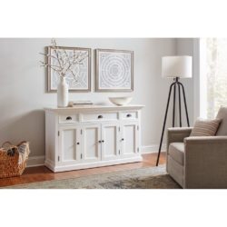 Halifax Classic Large White Mahogany Sideboard with 3 Drawers & 3 Cupboards
