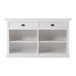 Halifax Classic Mahogany White Sideboard with Open Shelves & 2 Drawers