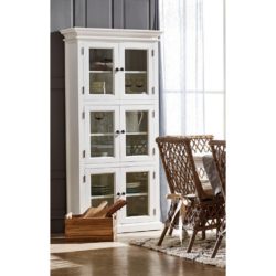 Halifax Large Classic White Glass Display Cabinet in Mahogany Wood