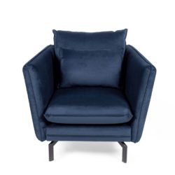 Spigoli Modern Velvet Armchair in Prussian Blue
