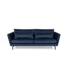 Spigoli Modern Velvet 3 Seater Sofa in Prussian Blue