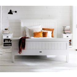 Halifax Classic White Super King Size Bed in Mahogany Wood