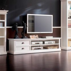 Halifax Classic Large White TV Cabinet with 2 Drawers