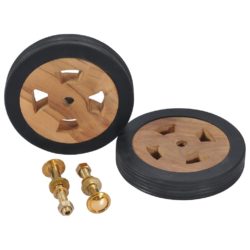 Replacement Spare Wooden Sun Loungers Wheels - Set of 2 - Solid Teak Wood