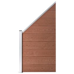 Wood Effect Sloped Fence End Panel & Post in a Choice of Sizes