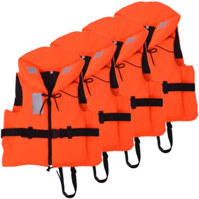 Orange Life Jacket Buoyancy Aid - Set of 4 - Choice of Child & Adult Sizes