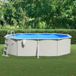 Oval Swimming Pool with Steel Frame by Bestway - 490x360x120 cm