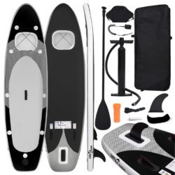 Complete Inflatable Paddleboard Set in Black - Choice of Sizes
