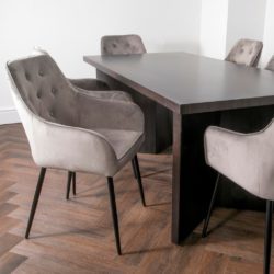 Sunderland Modern Dining Set with Chunky Dark Wood Dining Table and 4 Chairs