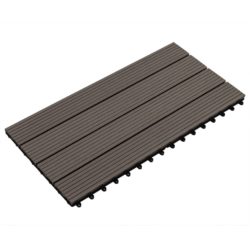 Interlocking Composite Decking Tiles - Set of 6 - Brown, Dark Brown or Black