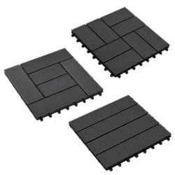 Patterned Black Decking Tiles Set - Choice of Designs & Quantities
