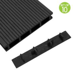 Black Decking Board End Caps - Pack of 10