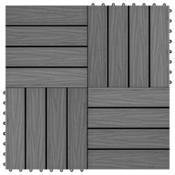 Grey Wood Effect Garden Decking Tiles Set - 1 Square Metre Coverage