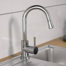 Modern Silver Pull Out Kitchen Sink Mixer Tap