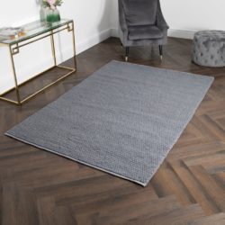 Harrogate Hand Woven Grey Rug with Bobble Design - Choice of Sizes