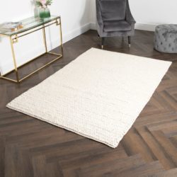 Lichfield Hand Woven Knitted Cream Rug - Choice of Sizes