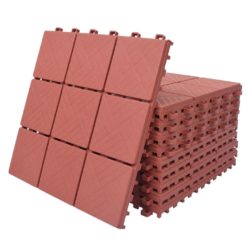 Interlocking Red Decking Tiles - Pack of 10