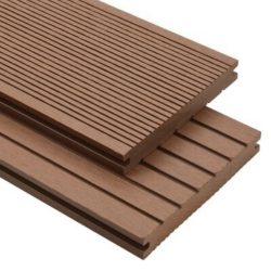 Solid Wood Effect Brown Decking Kit with Boards & Accessories - Choice of Sizes