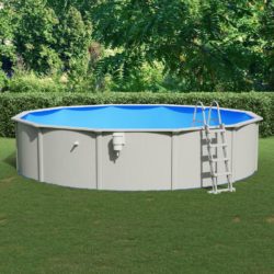 Large Round Swimming Pool with Steel Frame and Cover by Bestway - 550x120 cm