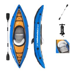 Blue One Person Inflatable Kayak with Oar & Pump - Bestway Hydro Force