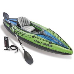Green One Person Inflatable Kayak with Oars & Pump - Intex Challenger K1