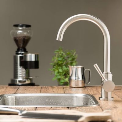 Modern Kitchen Sink Mixer Tap - Matt Black, Stainless Steel or Chrome Options