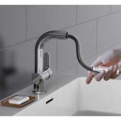 Modern Silver Chrome Pull Out Basin Sink Mixer Tap