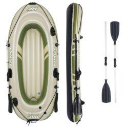 Beige Inflatable Boat Dinghy for 2 People with Oars - Bestway Voyager