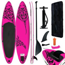 Designer Inflatable Paddleboard Set in Bright Pink - Choice of Sizes