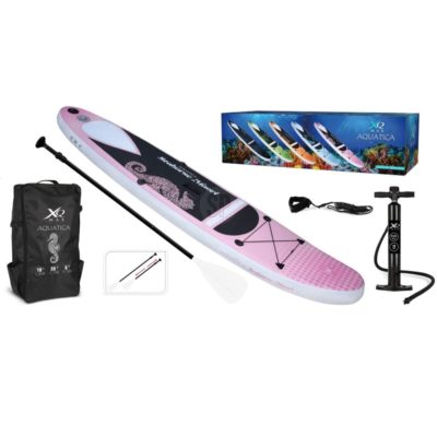 Inflatable Pink Surfboard with Oar, Pump & Carry Bag by XQ Max