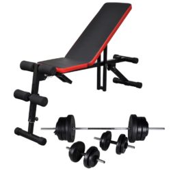 Adjustable Weights Sit Up Bench with Barbell Set & Dumbbell Set 60.5kg