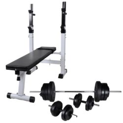 Weightlifting Set with Weight Bench, Weight Rack, Barbell Set & Dumbbell Set 60.5kg