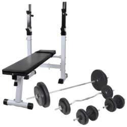 Weightlifting Set with Weight Bench, Weight Rack, Barbell Set & Dumbbell Set 90kg