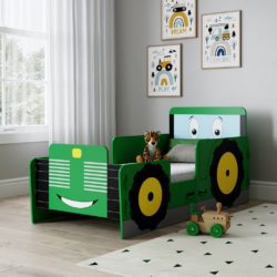 Green Novelty Children's Tractor Bed for Juniors