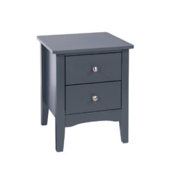 Bedford Petite Dark Blue Bedside Table with 2 Drawers