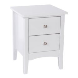 Bedford Petite White Bedside Table with 2 Drawers