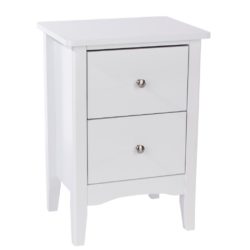 Bedford White Bedside Table with 2 Drawers