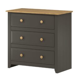Cali Dark Grey Chest of Drawers with Solid Wood Top