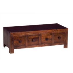 Rangpur Solid Large Dark Chunky Wood Coffee Table with Drawers