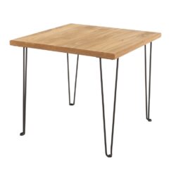 Alvin Square Modern Wooden Lamp Table with Hairpin Legs