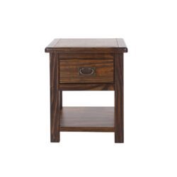 Baltimore Colonial Dark Wooden Bedside Table with Drawer in Deep Oak