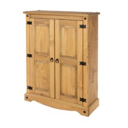Catrell Rustic Solid Pine Wooden Cupboard with 2 Doors