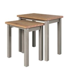 Catrell Solid Wood Grey Pine Nest of Tables
