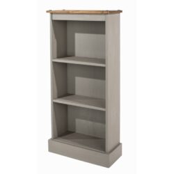 Catrell Short Solid Pine Wood Grey Bookcase